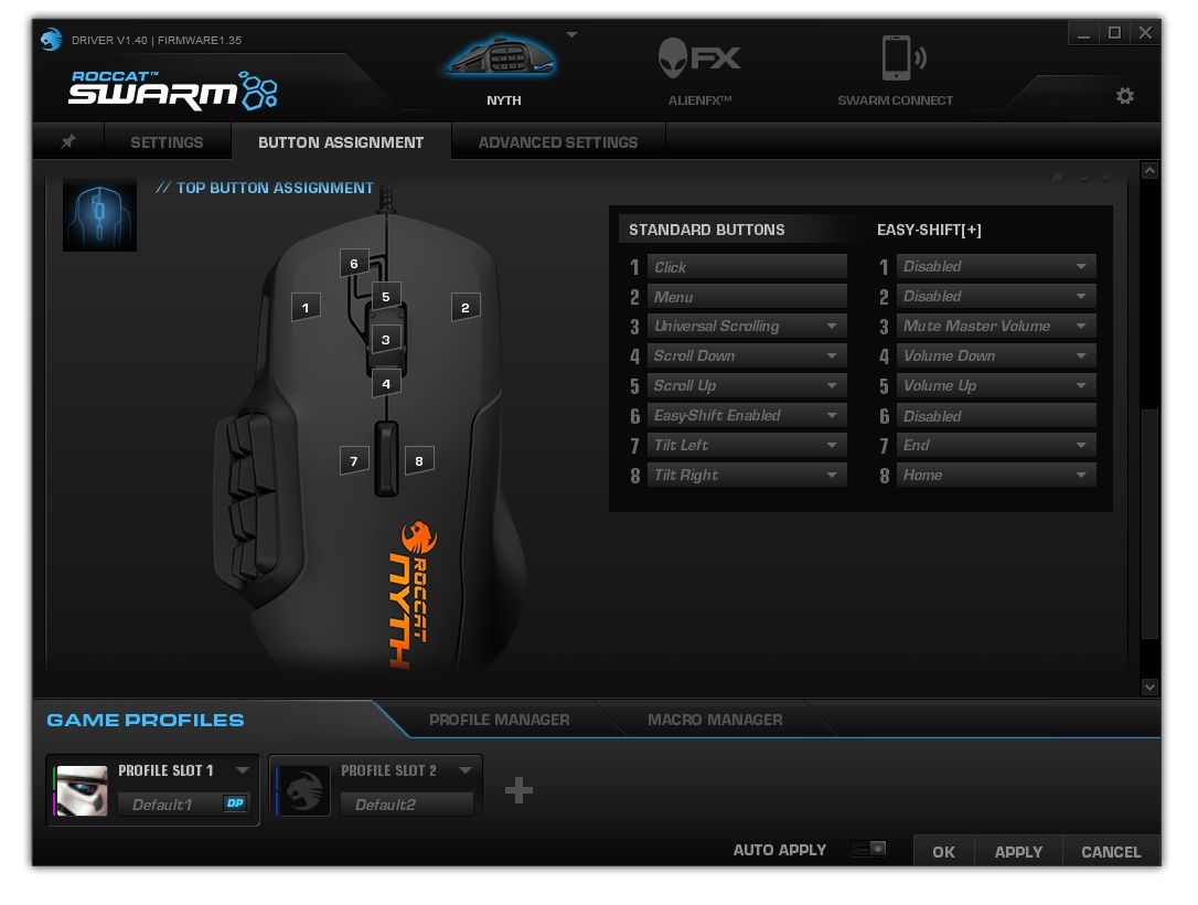 Roccat Nyth - profile dedykowane grom
