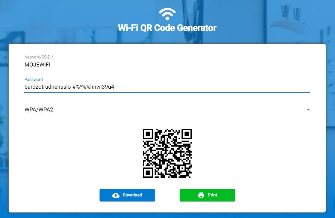 Generator QR kod Wi-Fi