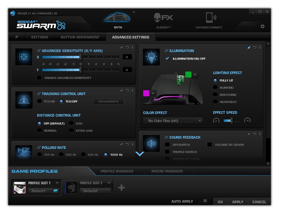 Roccat Nyth - opcje zaawansowane