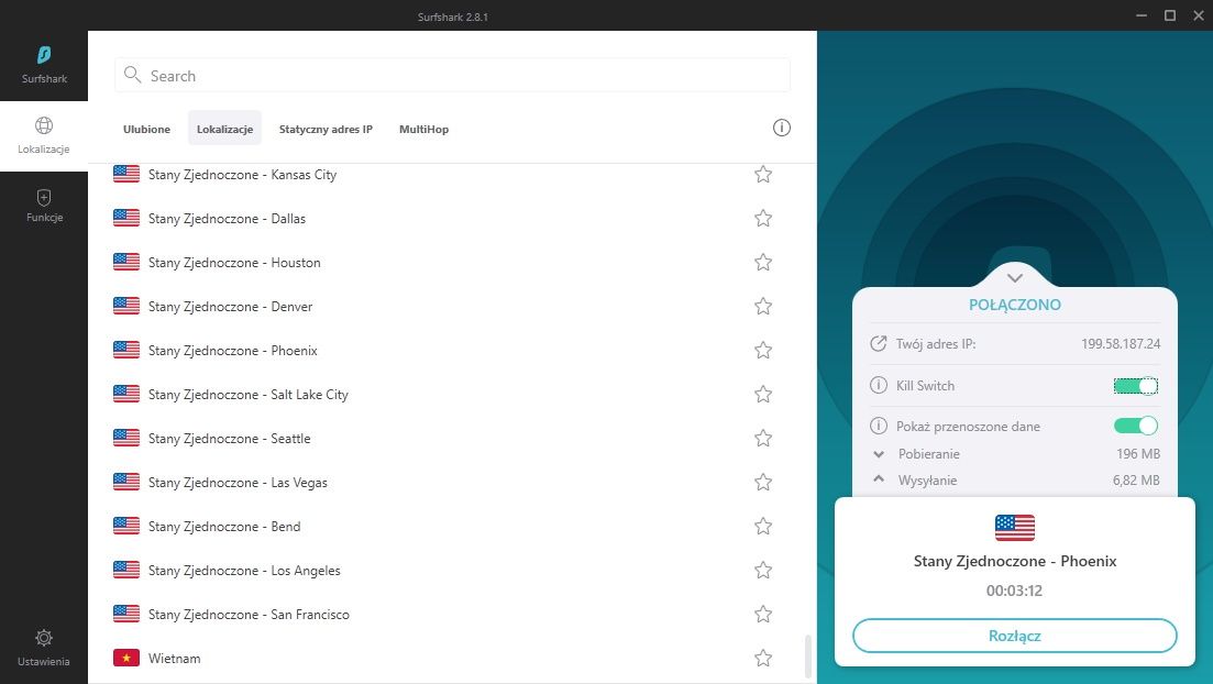 Kill Switch w Surfshark VPN