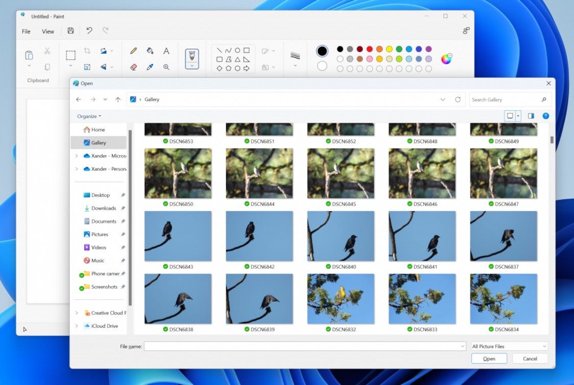 Windows 11 galeria picker