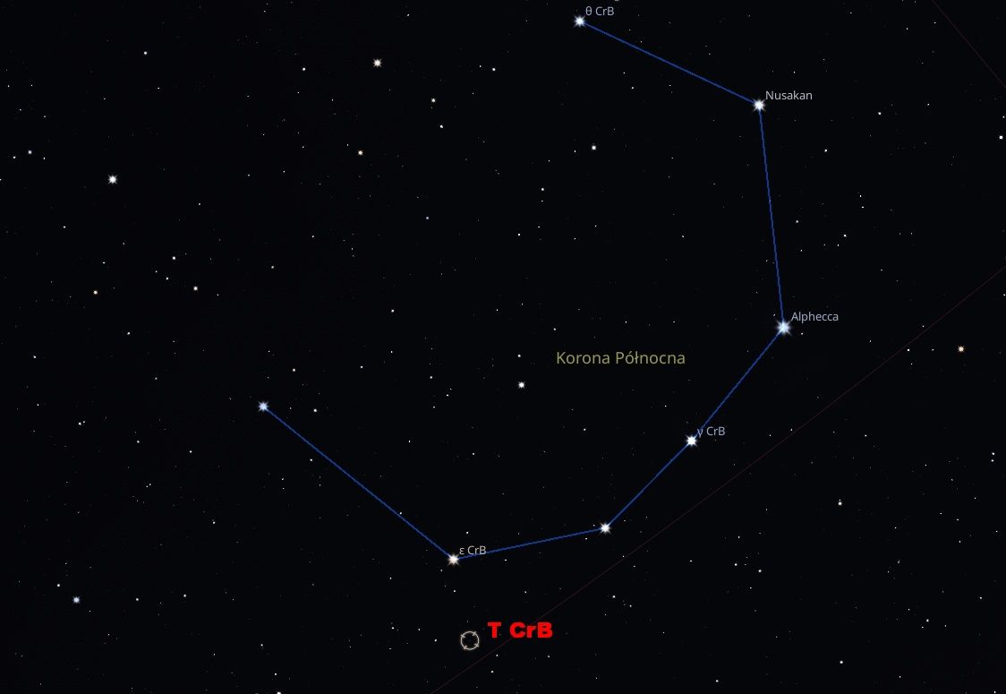 T CrB lokalizacja