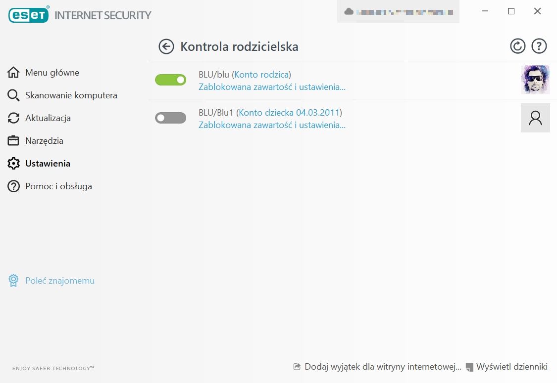 ESET ochrona rodzicielska