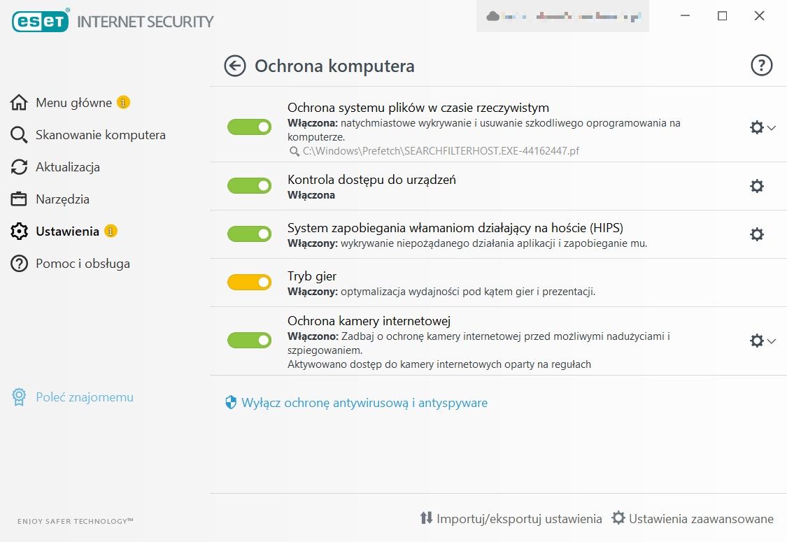 ESET kontrola rodzicielska