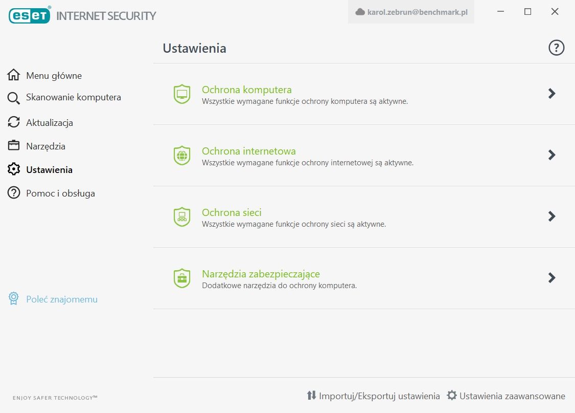 ESET Internet Security - ustawienia
