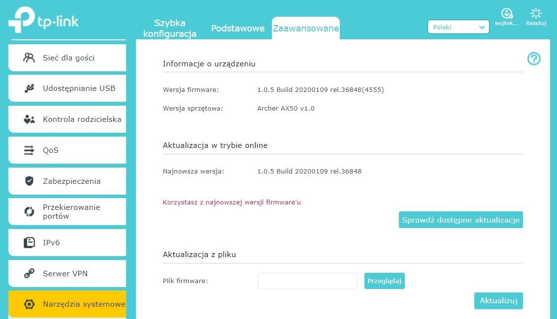 Aktualizacja firmware routera