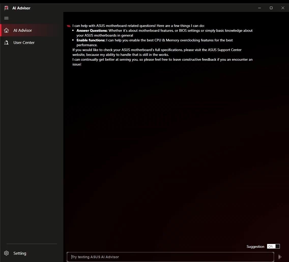 ASUS AI Advisor