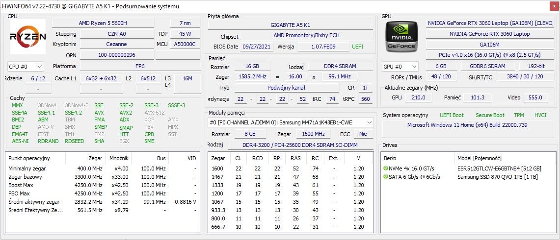 Gigabyte A5 K1 - HWInfo