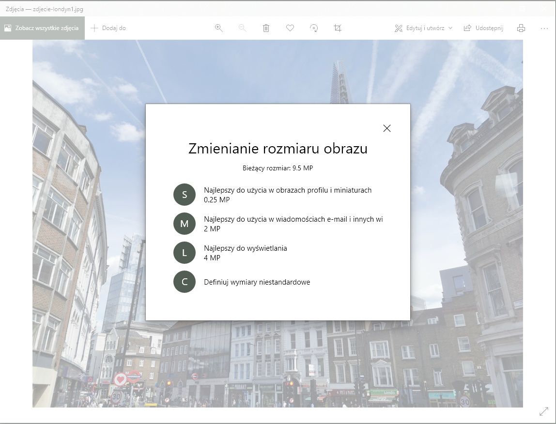 Zmiana rozmiar Zdjęcia Windows