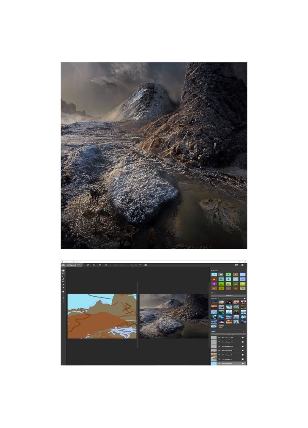 Praca z drugiego miejsca NVIDIA Canvas