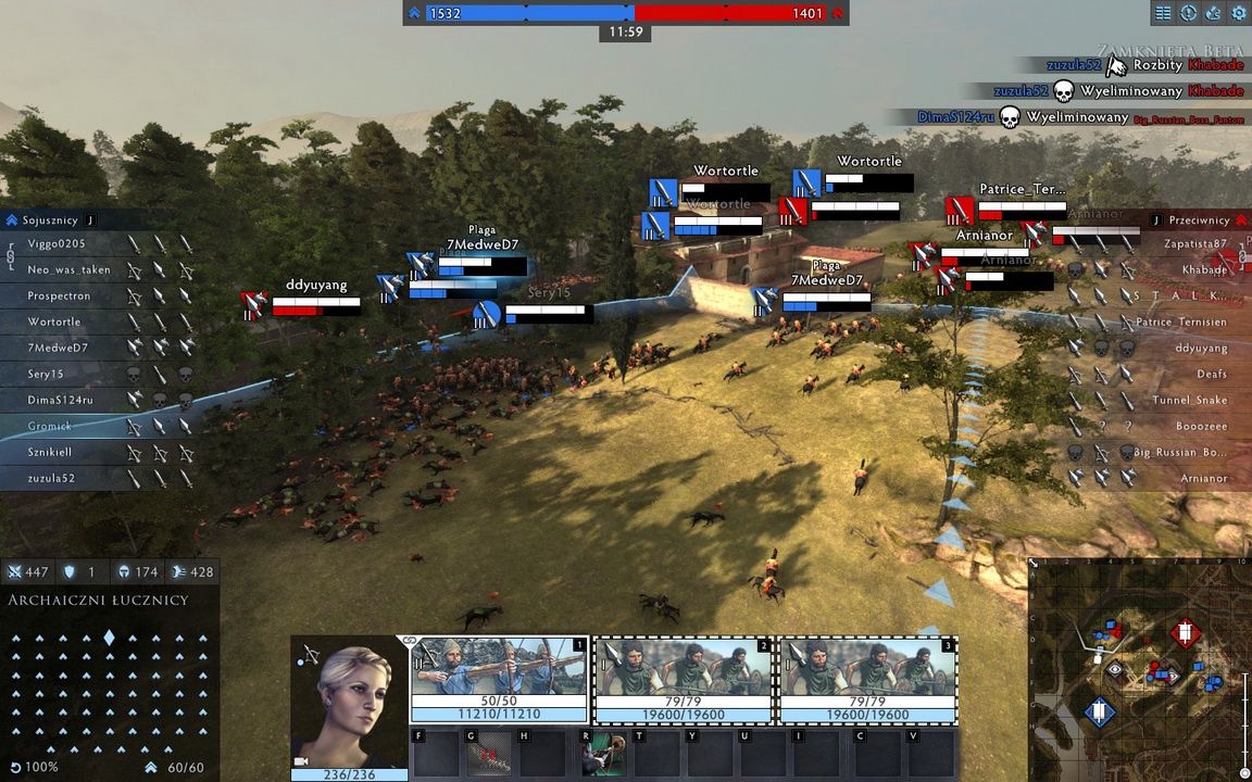Total War: Arena - oddziały walczą w lesie