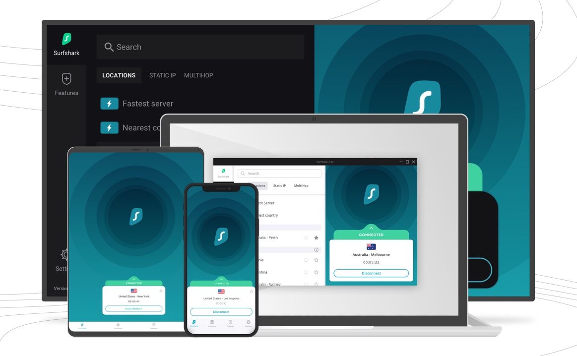 Surfshark VPN różne urządzenia
