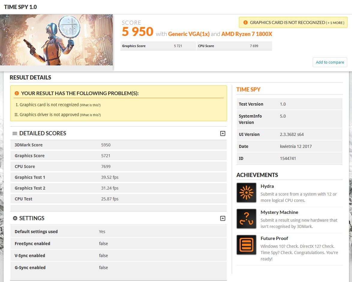 AMD Radeon Vega - wydajność w 3DMark Time Spy