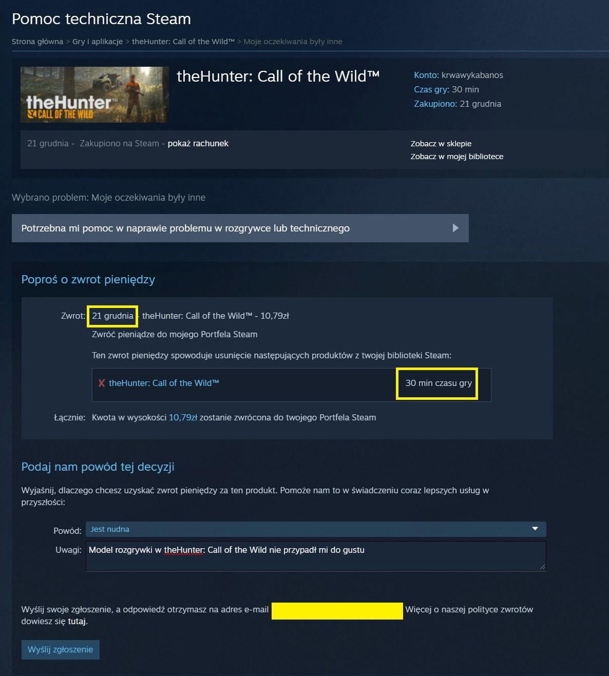 Jak zwrócić grę na Steam? 6