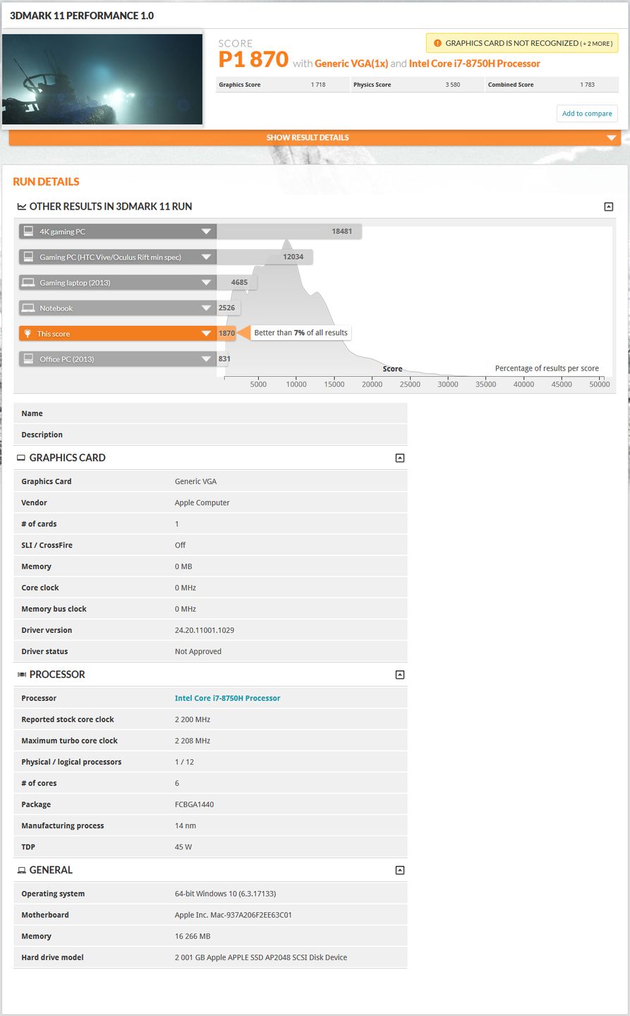 Apple MacBook - 3DMark