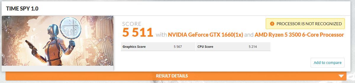 AMD Ryzen 5 3500 - 3DMark Time Spy