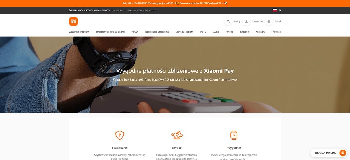 jak płacić zegarkiem xiaomi