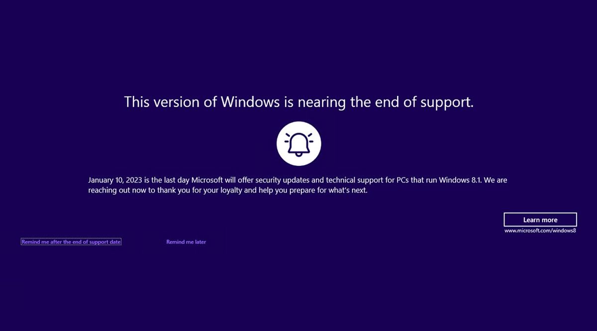 Windows 8.1 - komunikat