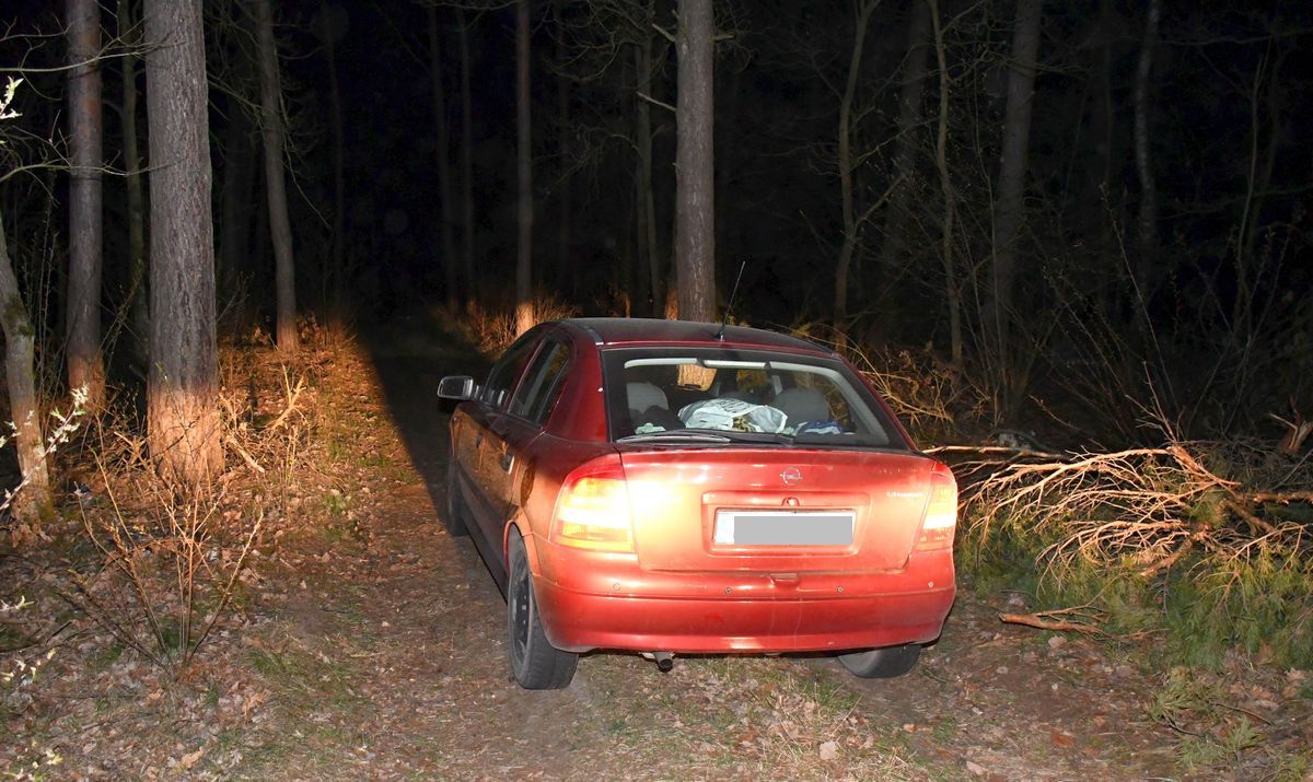 Uciekł przed policją, porzucił auto w lesie