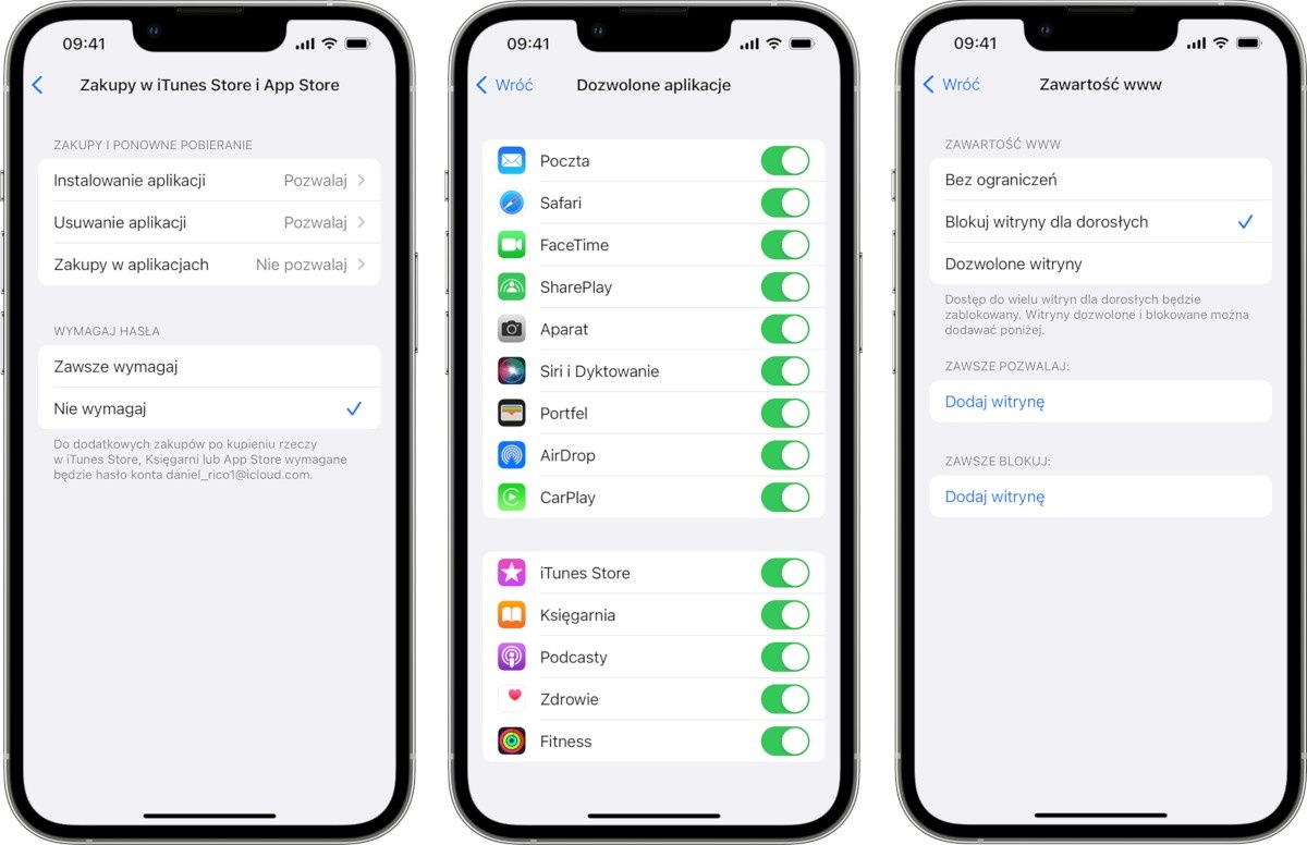 iPhone kontrola rodzicielska
