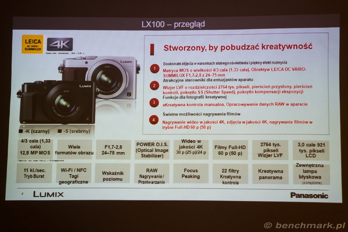 Panasonic Lumix LX100 cechy