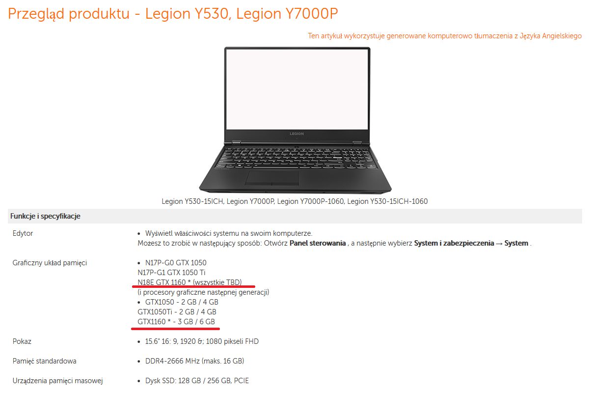 Lenovo Legion Y530