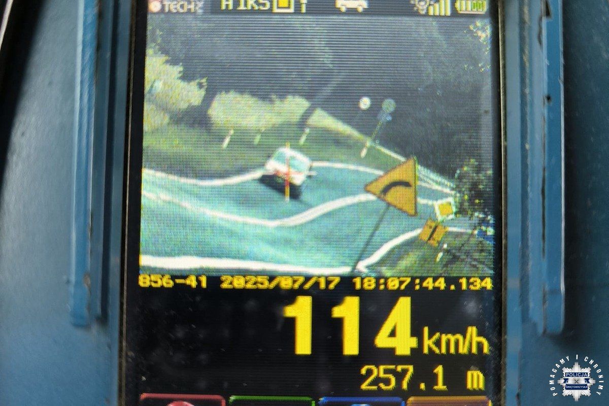 Widok z radaru policji