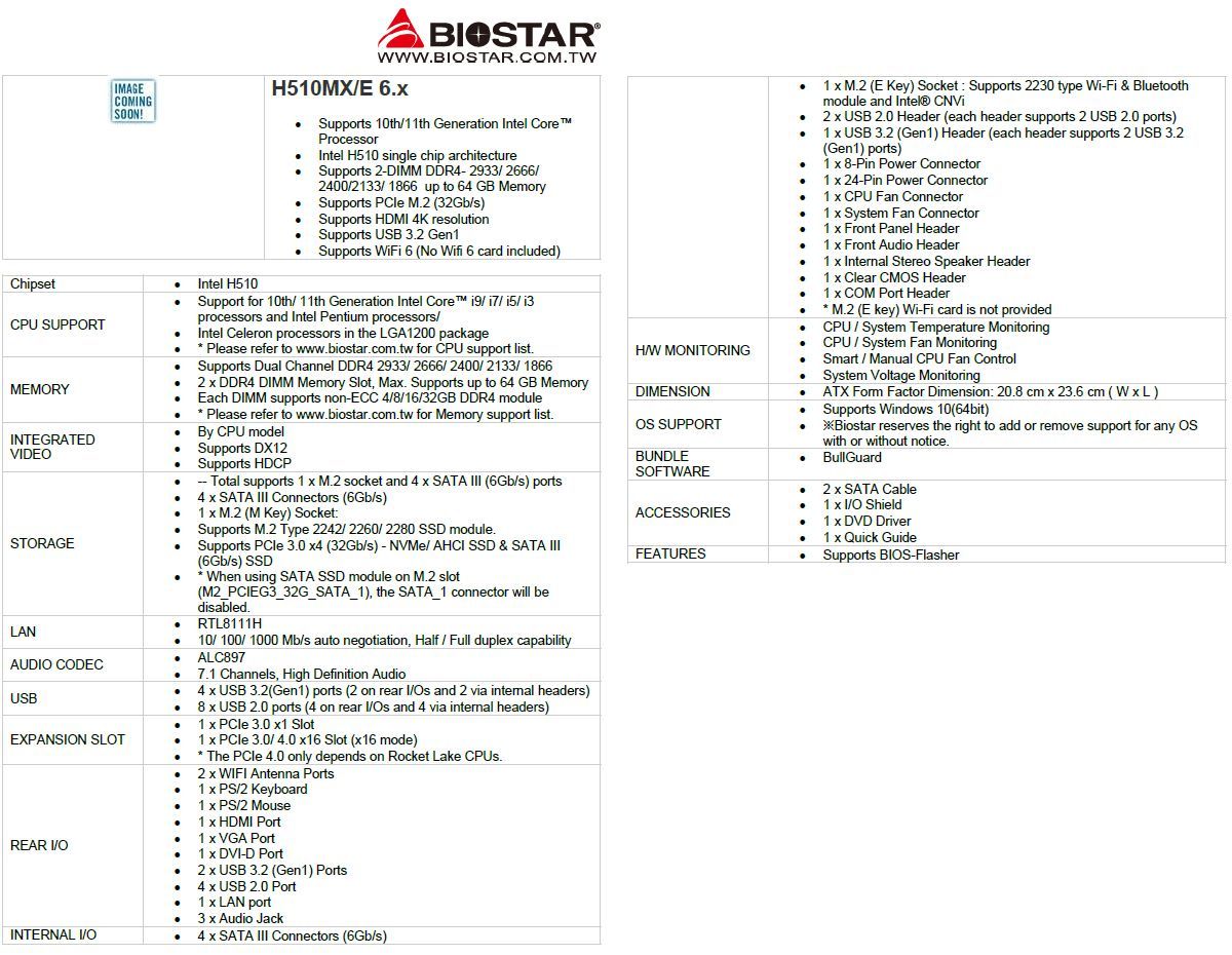 Biostar H510MX/E