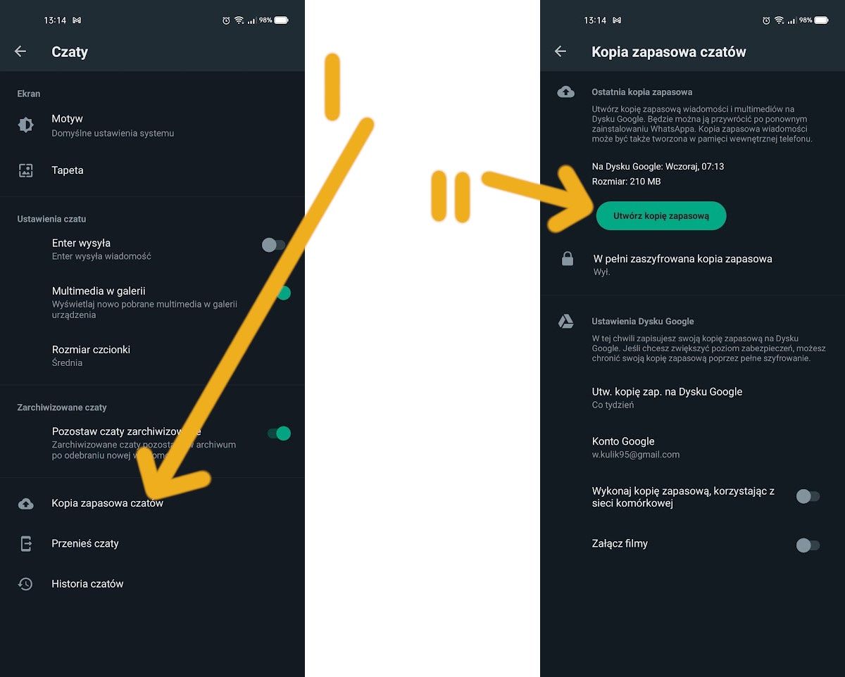 WhatsApp backup