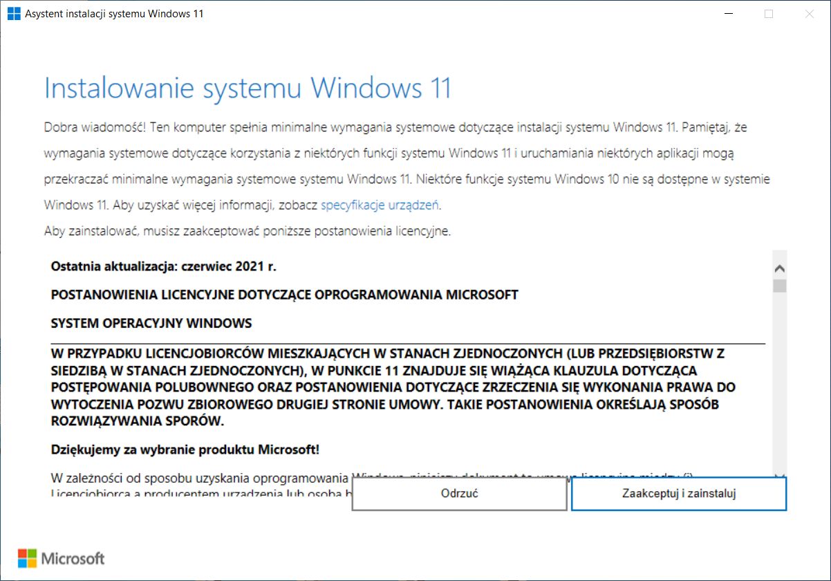 Windows 10 - aktualizacja do Windows 11