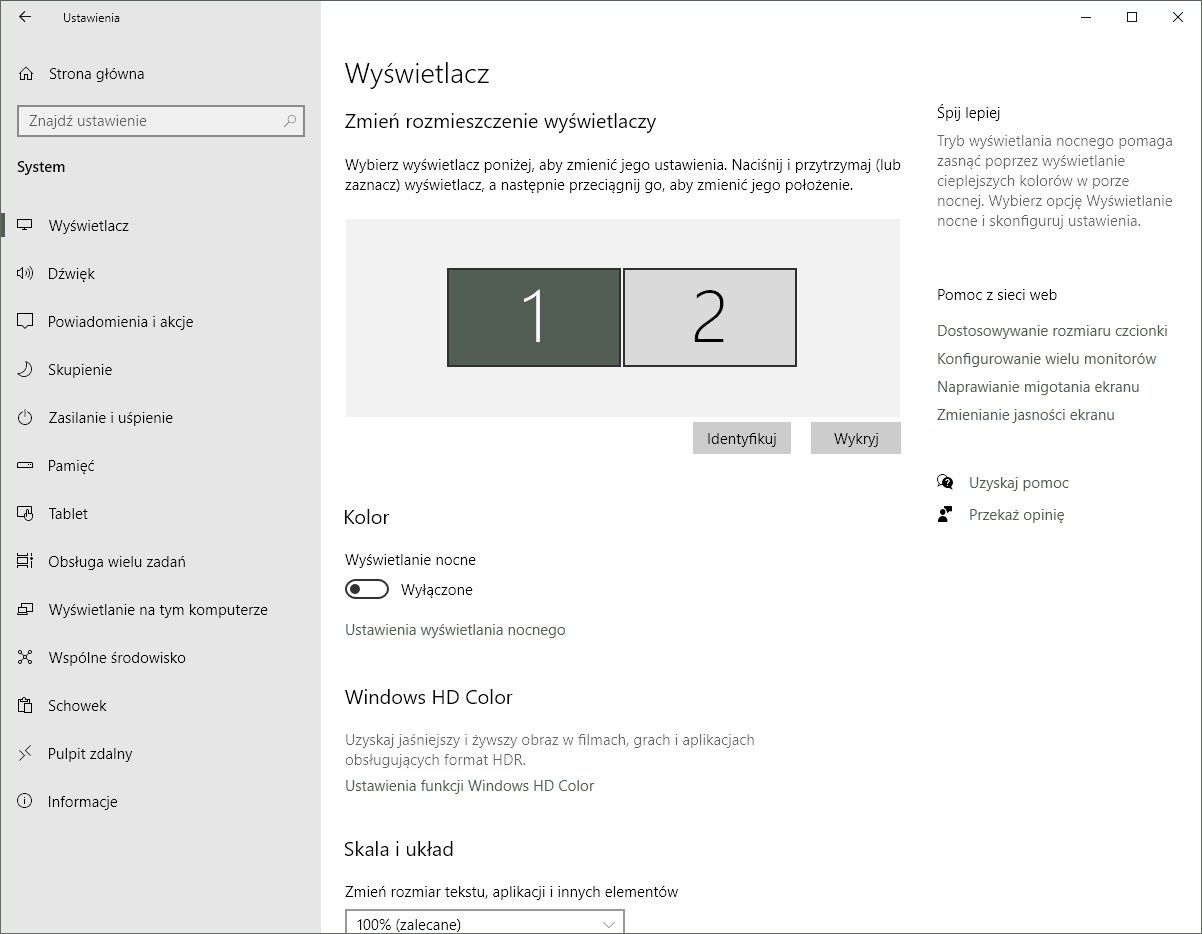 Konfiguracja ekran Windows