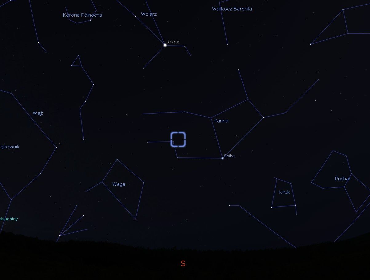 Asteroida położenie 22 maj