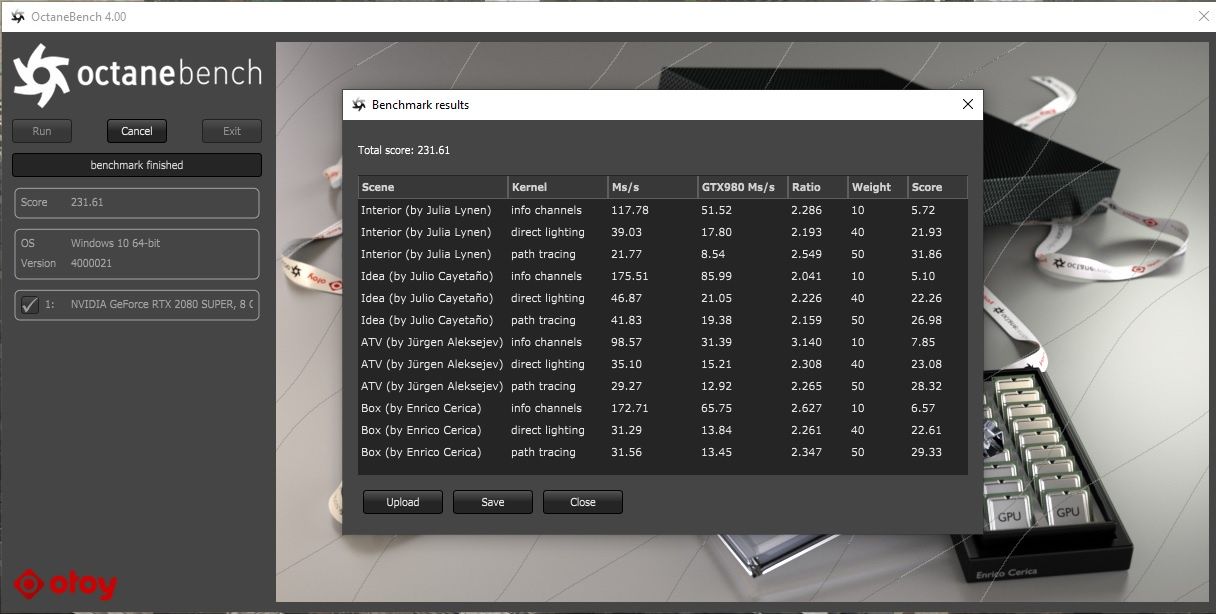 octanebench rtx 2080 super