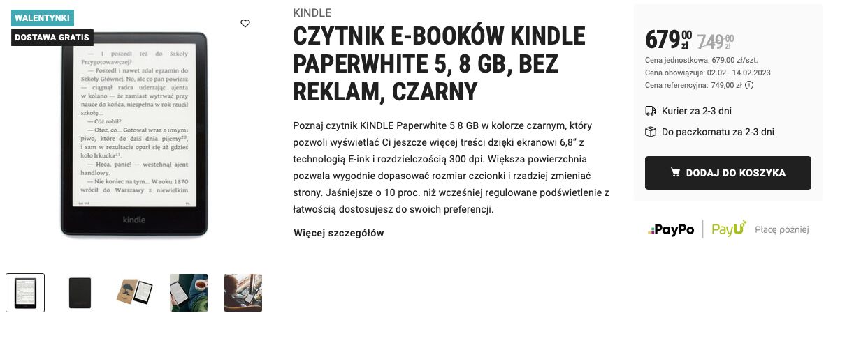 Biedronka kindle paperwhite 5