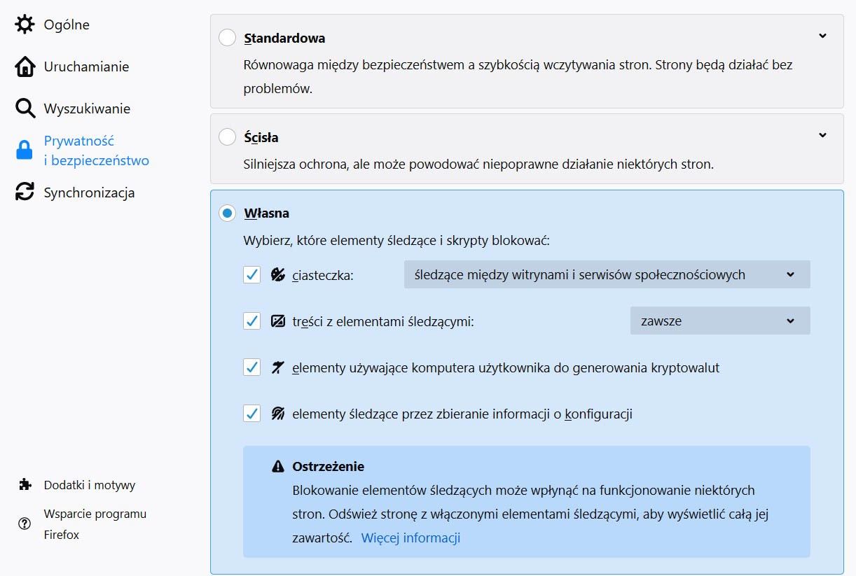 Firefox bezpieczeństwo