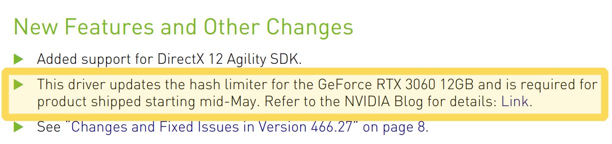 Nvidia GeForce Game Ready 466.27 WHQL - ograniczenie kopania kryptowalut na GeForce RTX 3060