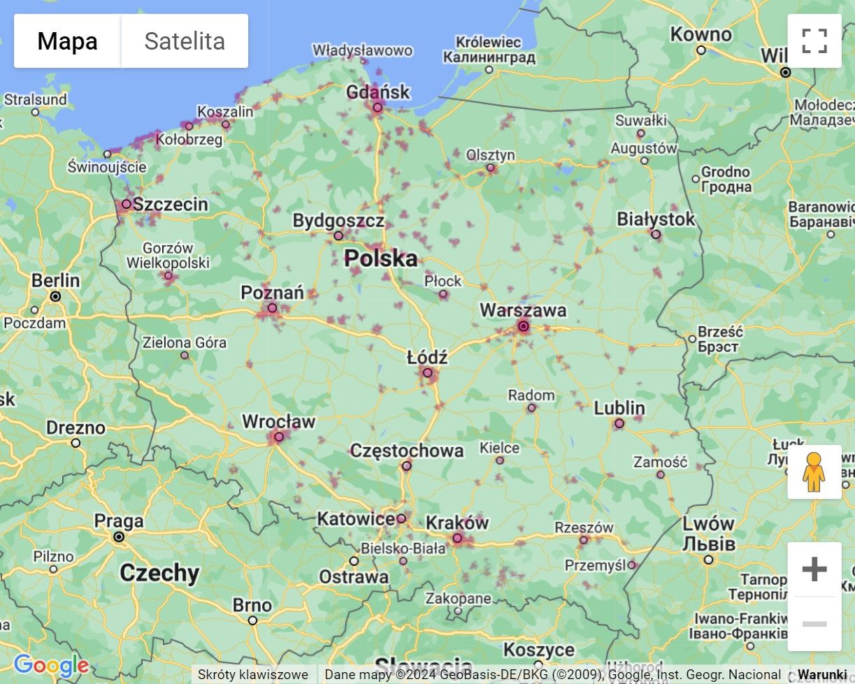5G Bardziej w T-Mobile - mapa zasięgu