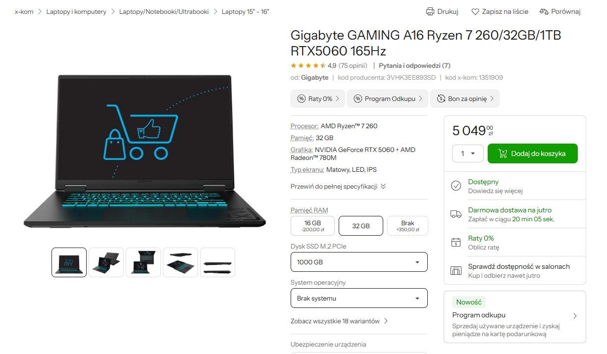 Gigabyte Gamign A16