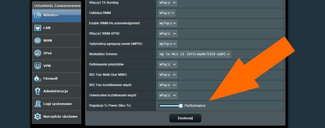 Zwiększ moc nadawania Wi-Fi