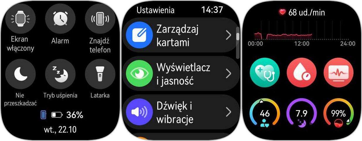 Interfejs HUAWEI WATCH D2