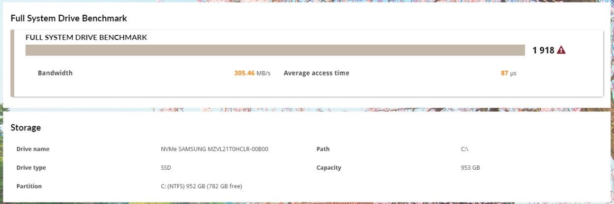 ASUS ExpertBook B7 Flip - wyniki PCMark 10 Storager