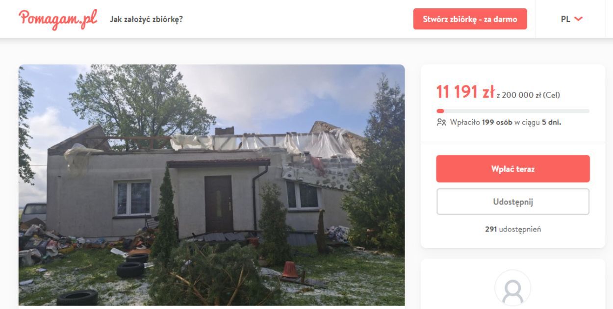 Zbiórka na odbudowę domu