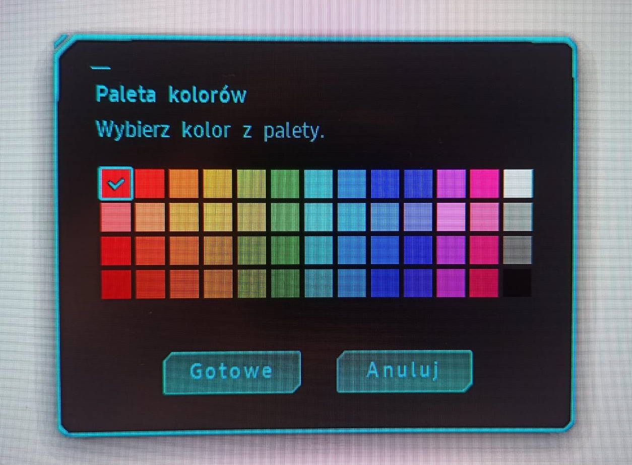 Samsung Osyssey G7 - OSD i wybór koloru podświetlenia