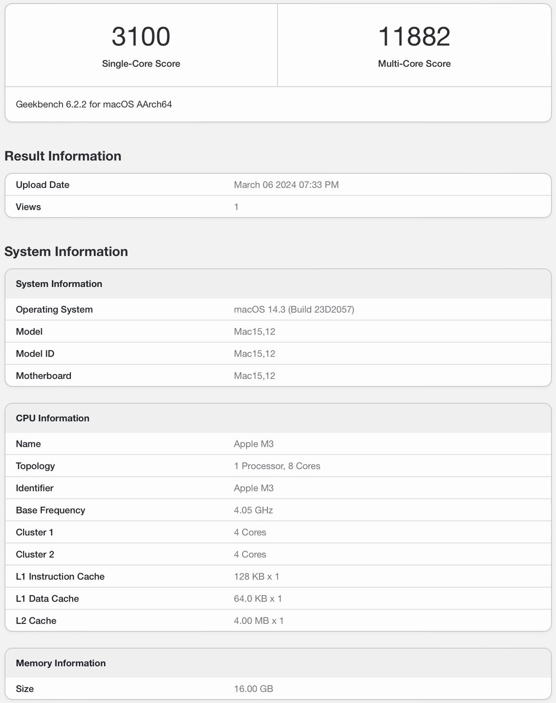 Geekbench 6 Single Core/ Geekbench 6 Multi Core