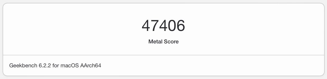 Geekbench 6 Metal
