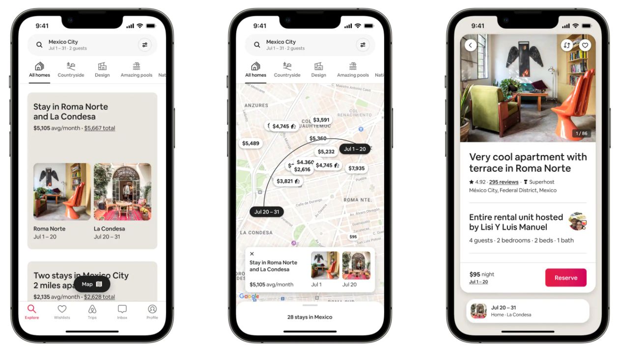 Airbnb pobyty dzielone