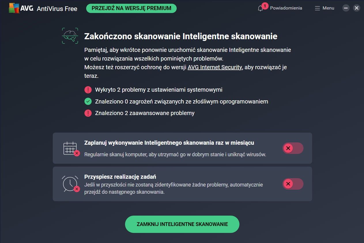 avg znaleziono problemy