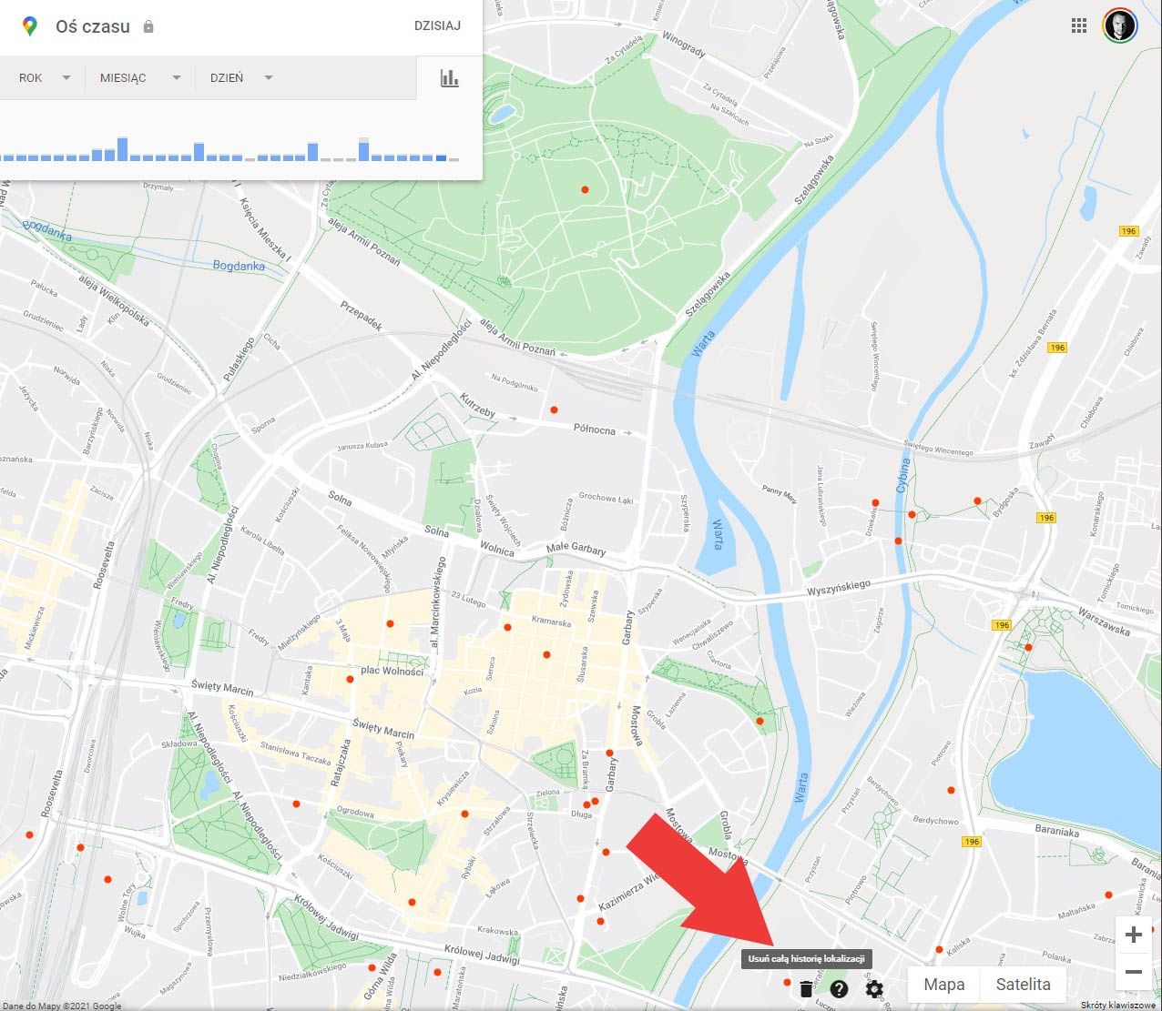 Google Timeline - usuwanie historii lokalizacji