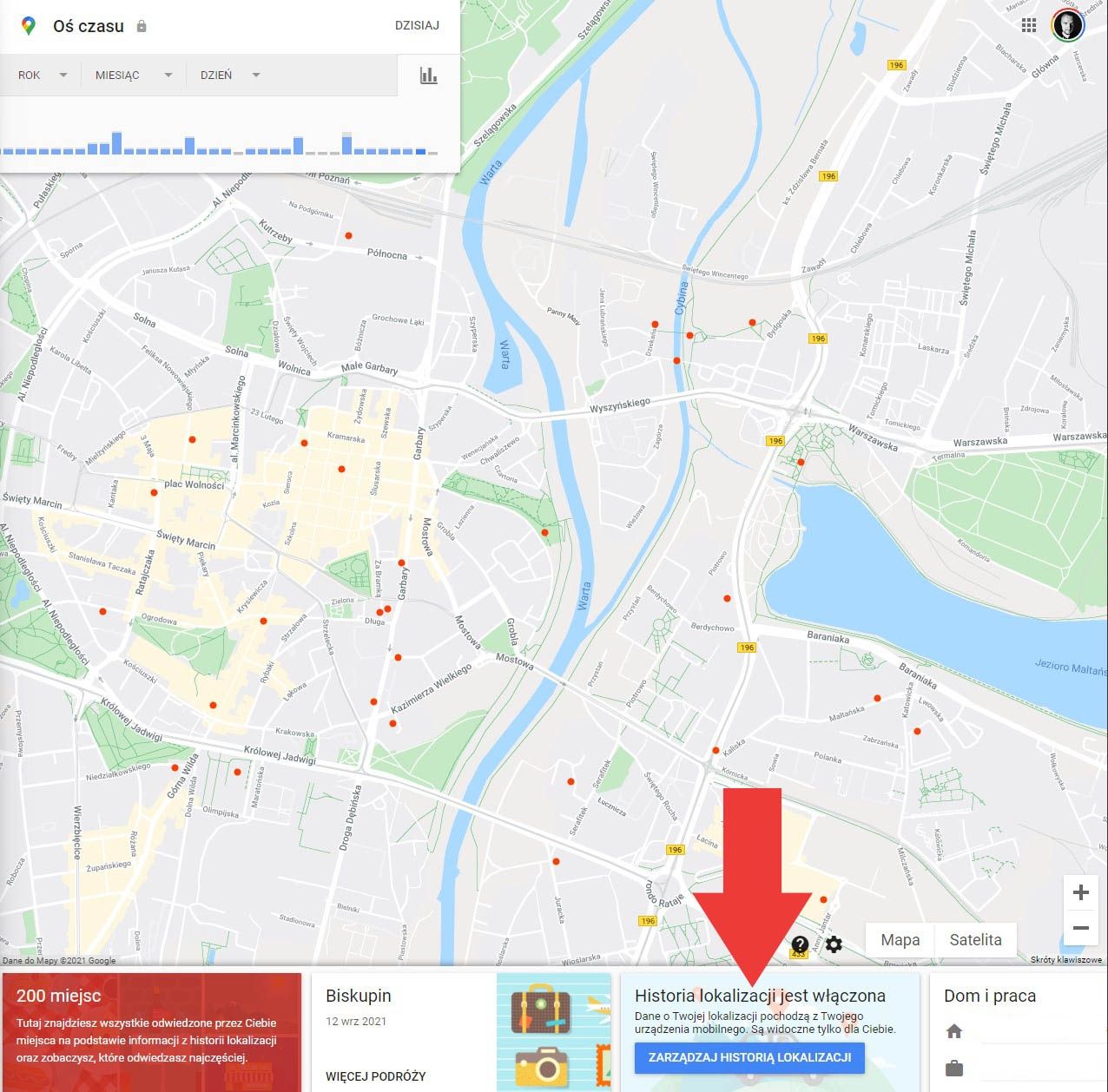 Google Timeline - automatyczne usuwanie historii lokalizacji