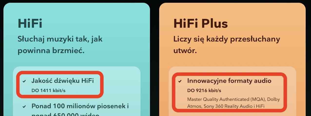 tidal jakość dźwięku